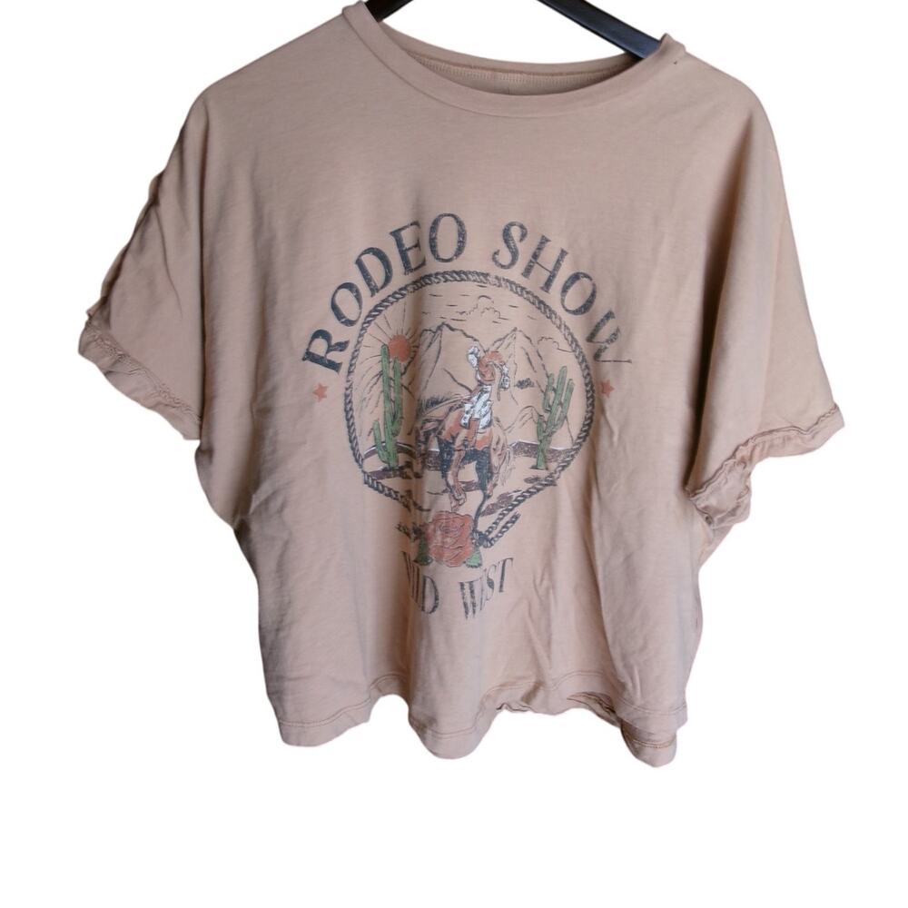 Modish Rebel Rodeo Show Wild West Cowboy Graphic Oversized Tee Womens L